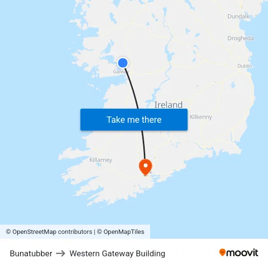 Bunatubber to Western Gateway Building map