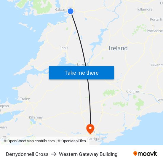 Derrydonnell Cross to Western Gateway Building map