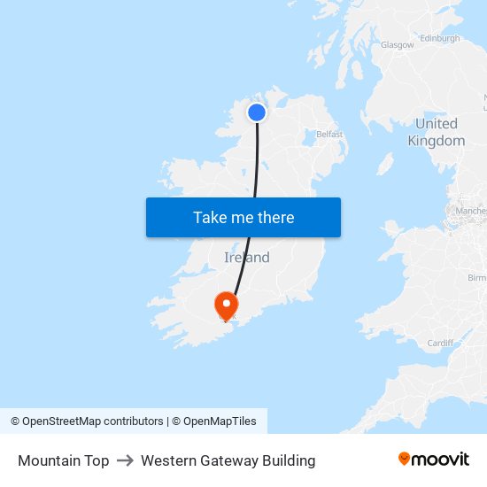 Mountain Top to Western Gateway Building map