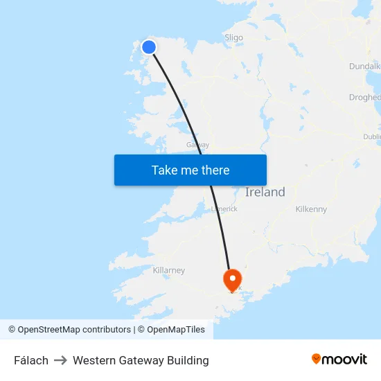 Fálach to Western Gateway Building map