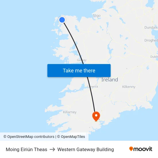 Moing Eiriún Theas to Western Gateway Building map