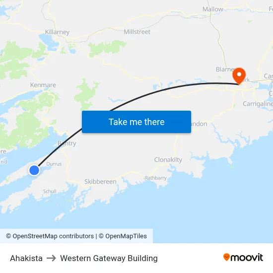 Ahakista to Western Gateway Building map
