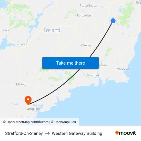 Stratford-On-Slaney to Western Gateway Building map