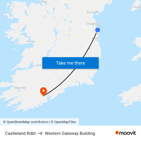 Castleland Rdbt to Western Gateway Building map