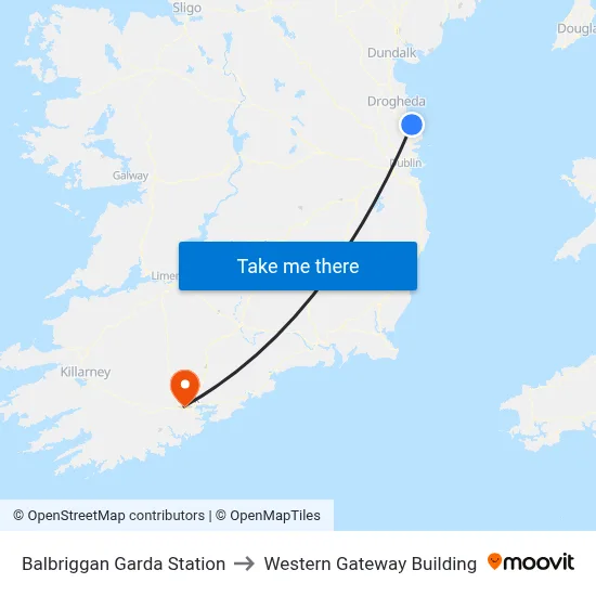 Balbriggan Garda Station to Western Gateway Building map