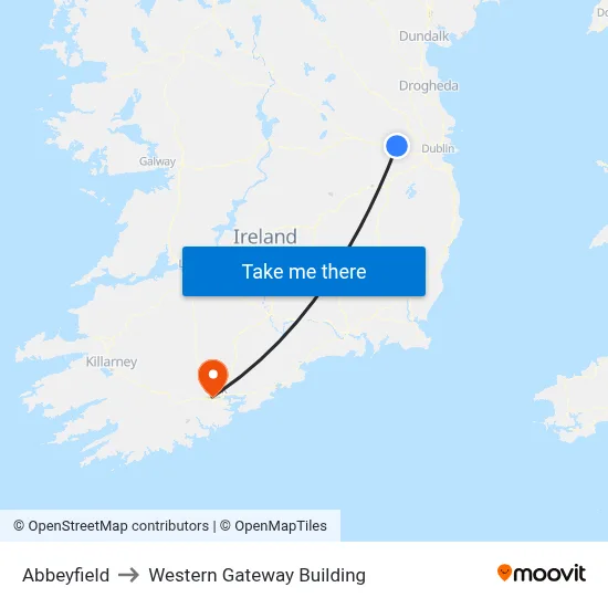 Abbeyfield to Western Gateway Building map