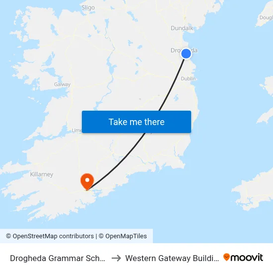Drogheda Grammar School to Western Gateway Building map