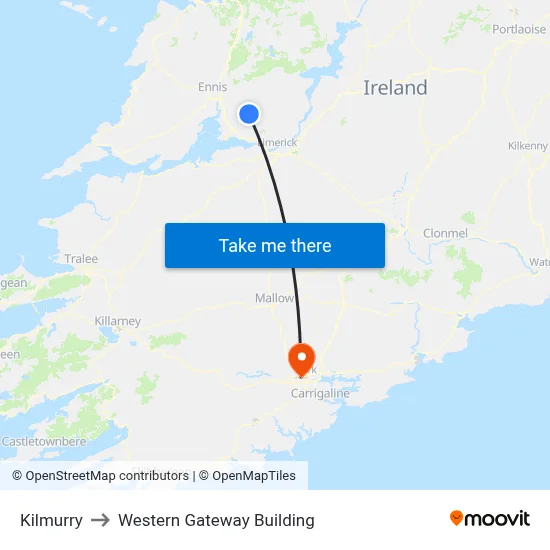 Kilmurry to Western Gateway Building map