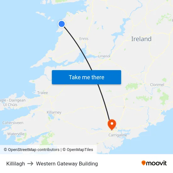 Killilagh to Western Gateway Building map