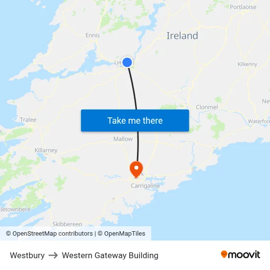Westbury to Western Gateway Building map
