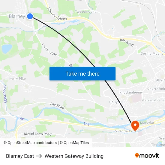 Blarney East to Western Gateway Building map