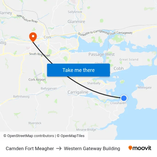 Camden Fort Meagher to Western Gateway Building map