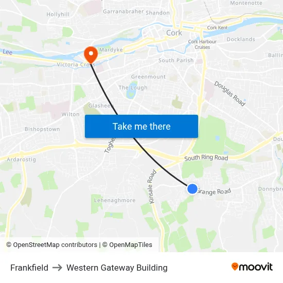 Frankfield to Western Gateway Building map