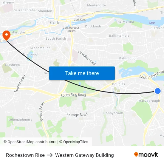 Rochestown Rise to Western Gateway Building map