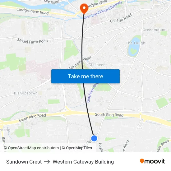 Sandown Crest to Western Gateway Building map