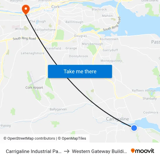 Carrigaline Industrial Park to Western Gateway Building map