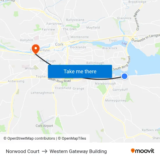 Norwood Court to Western Gateway Building map