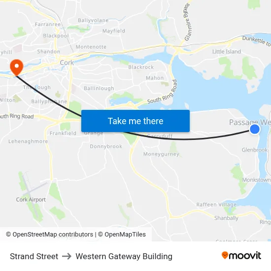 Strand Street to Western Gateway Building map