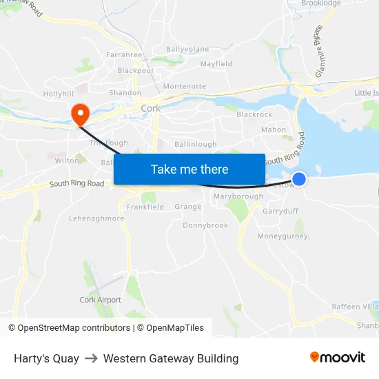 Harty's Quay to Western Gateway Building map