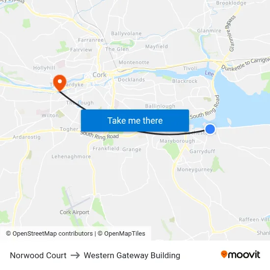 Norwood Court to Western Gateway Building map