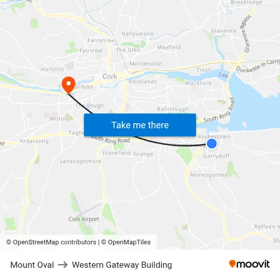 Mount Oval to Western Gateway Building map