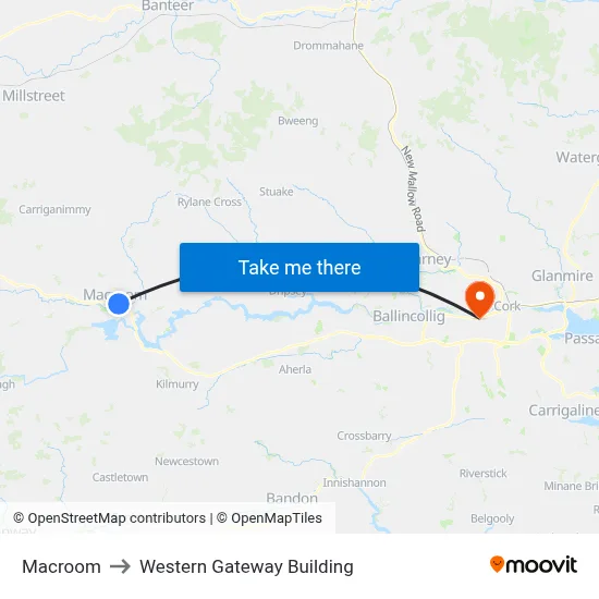 Macroom to Western Gateway Building map