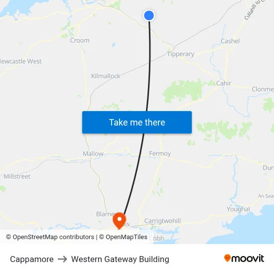 Cappamore to Western Gateway Building map