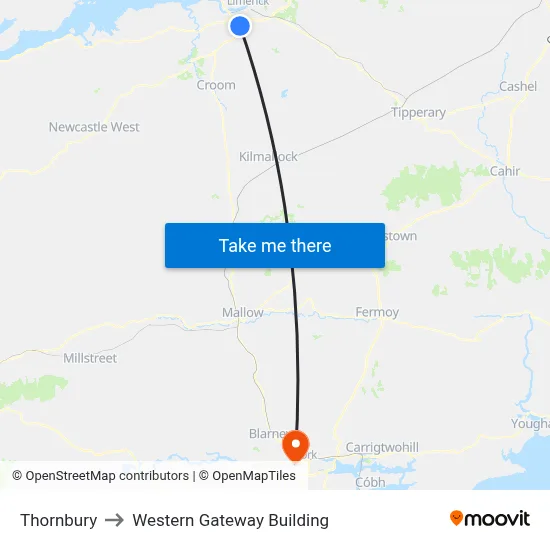 Thornbury to Western Gateway Building map
