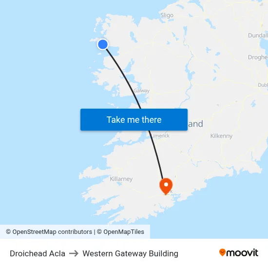 Droichead Acla to Western Gateway Building map