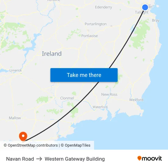 Navan Road to Western Gateway Building map