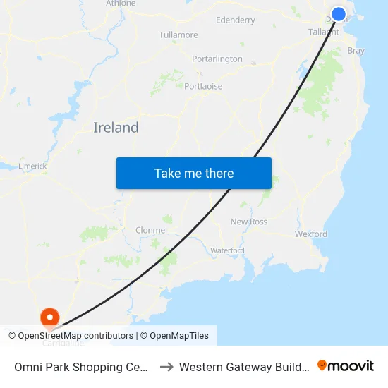 Omni Park Shopping Centre to Western Gateway Building map