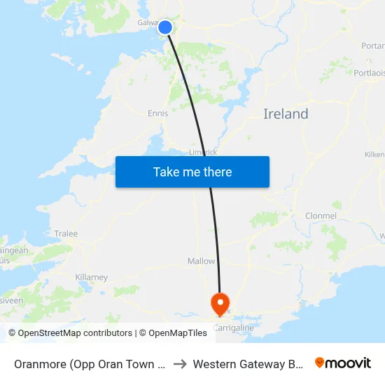 Oranmore (Opp Oran Town Centre) to Western Gateway Building map