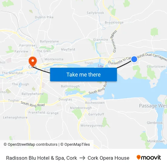 Radisson Blu Hotel & Spa, Cork to Cork Opera House map