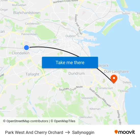 Park West And Cherry Orchard to Sallynoggin map