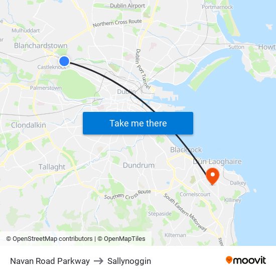 Navan Road Parkway to Sallynoggin map