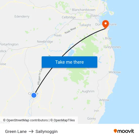 Green Lane to Sallynoggin map