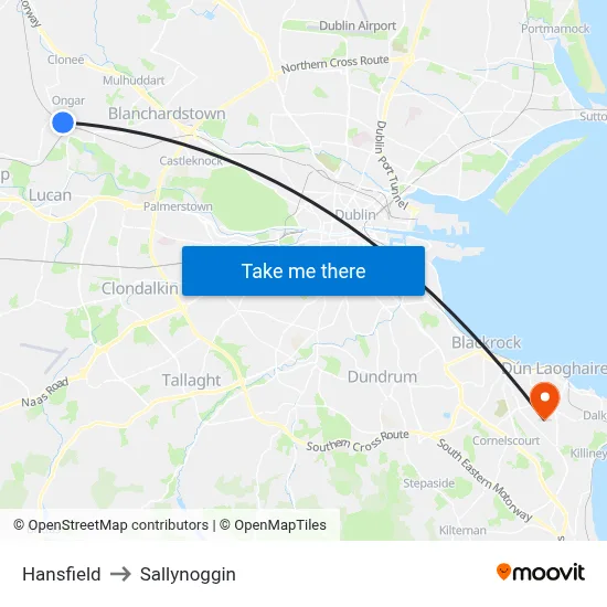 Hansfield to Sallynoggin map