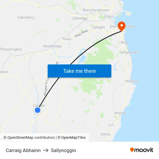 Carraig Abhainn to Sallynoggin map