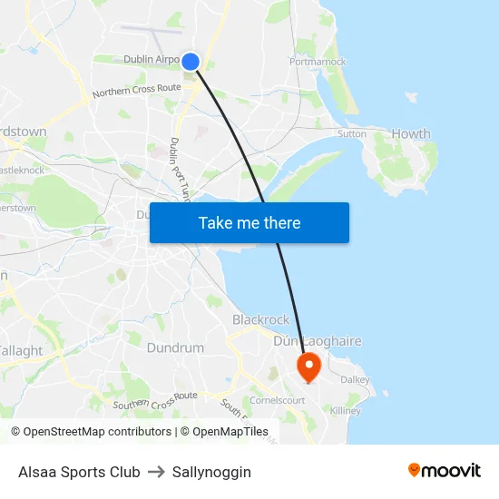 Alsaa Sports Club to Sallynoggin map