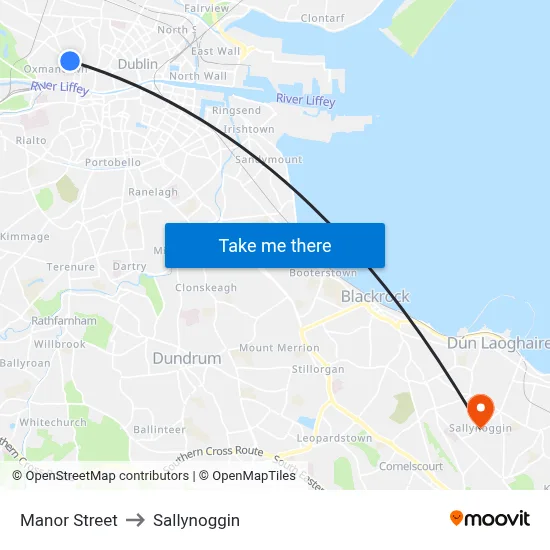 Manor Street to Sallynoggin map