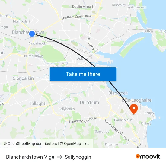 Blanchardstown Vlge to Sallynoggin map
