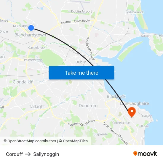 Corduff to Sallynoggin map