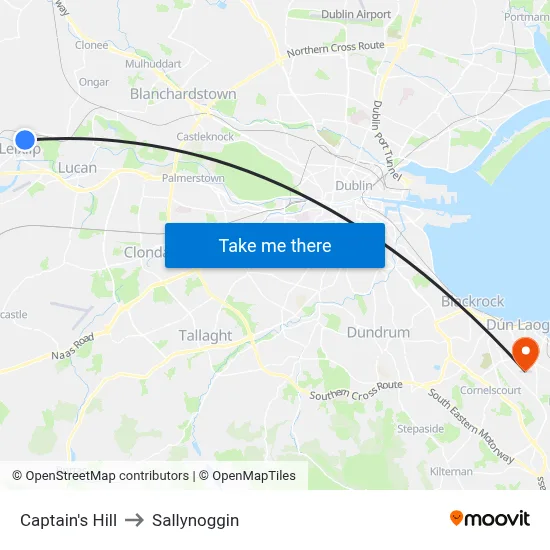 Captain's Hill to Sallynoggin map