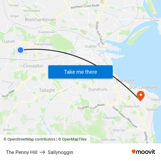 The Penny Hill to Sallynoggin map