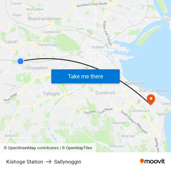 Kishoge Station to Sallynoggin map