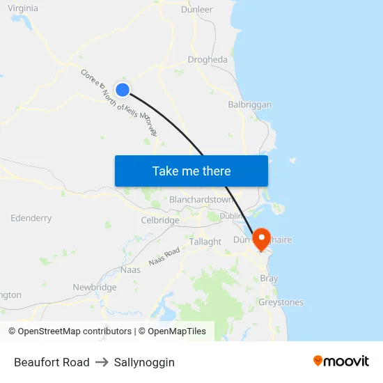 Beaufort Road to Sallynoggin map