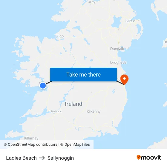 Ladies Beach to Sallynoggin map
