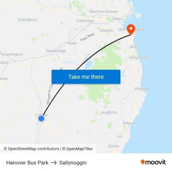 Hanover Bus Park to Sallynoggin map