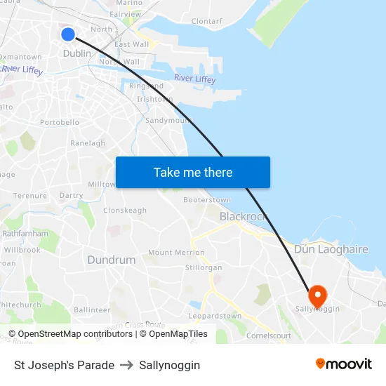 St Joseph's Parade to Sallynoggin map