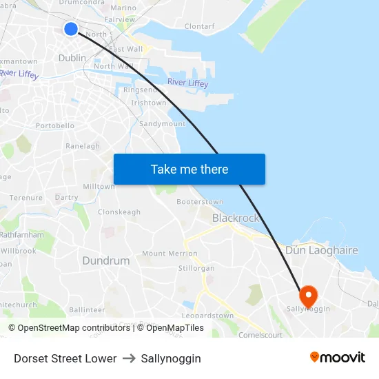 Dorset Street Lower to Sallynoggin map